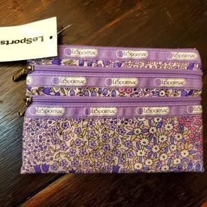 Lesportsac 3 zip cosmetic bag
